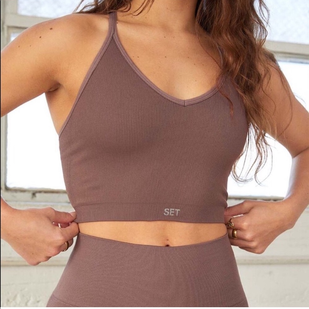 Set Active Pepper Ribbed V bra